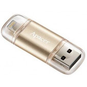 флеш память usb Apacer 64 GB USB 3.1 Gen1 Lightning AH190 Gold (AP64GAH190H)