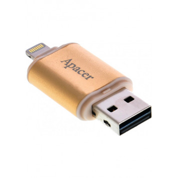 флеш память usb Apacer 64 GB USB 3.1 Gen1 Lightning AH190 Gold (AP64GAH190H)-3