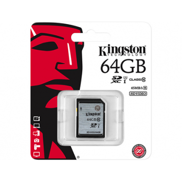 Карта памяти Kingston 64GB SD10VG2/64GB Class10 UHS-I 45R (SD10VG2/64GB)