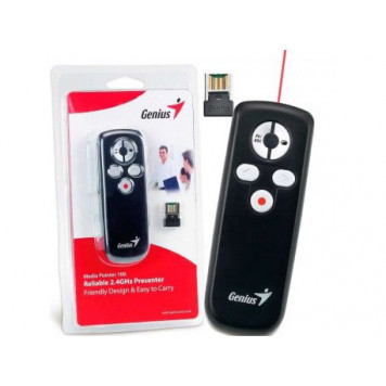 Пульт Genius MediaPointer 100, USB, 2.4GHz presenter, point and go,Page up/down, ESC function (31090015100)-2