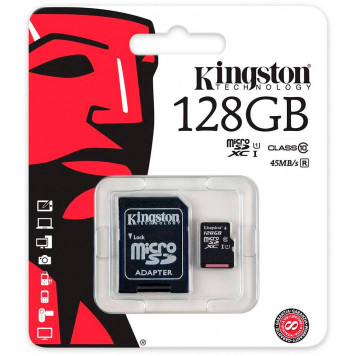 Карта памяти Kingston 128GB microSDXC Canvas Select 80R CL10 (SDCS/128GB)