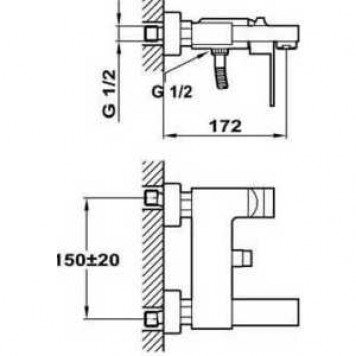 Cмеситель для ванны Teka 3812202 CUADRO BATH-2