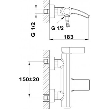 Cмеситель для ванны Teka 241020200 VITA-2