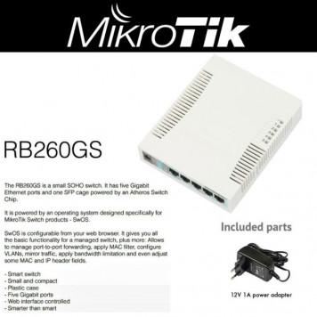 Mikrotik Роутер гигабитный коммутатор (RB260GS)-5