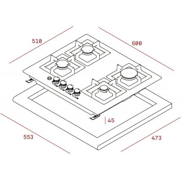 Комбинированная варочная панель Teka EFX 60 2G 2H AI AL CI-2