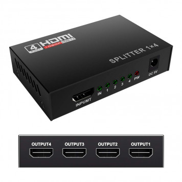 Сплиттер HDMI Video Splitter 1in-4out port UHD-2