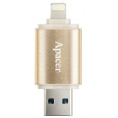 Флеш память USB Apacer 32 GB USB 3.1 Gen1 Lightning AH190 / Gold (IOS & Mac) (AP32GAH190C-1)