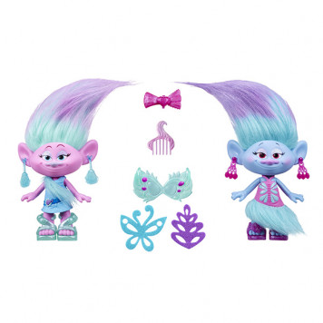 Набор персонажей мультфильма Hasbro Тролли Близнецы Сатин и Шенилл Trolls (B6563)-3