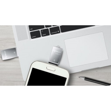 Флеш память USB Apacer 32 GB USB 3.1 Gen1 micro USB AH750 / Silver (AP32GAH750S-1)-3