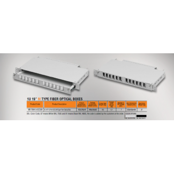 Mirsan 1U 19” 12 Port SCD, M Type Fiber Optical Box (MR.FOM1U12SCD.07)