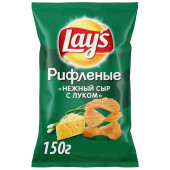 Чипсы из натурального картофеля Lays рифленые со вкусом 