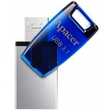 Флеш память USB Apacer 16 GB USB 3.1 Gen1 micro USB AH179 / Blue (AP16GAH179U-1)-2