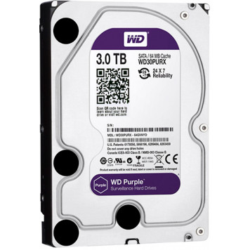 Внутренний HDD WD Purple  3.5'' 3TB 7200 prm (WD30PURX)-5