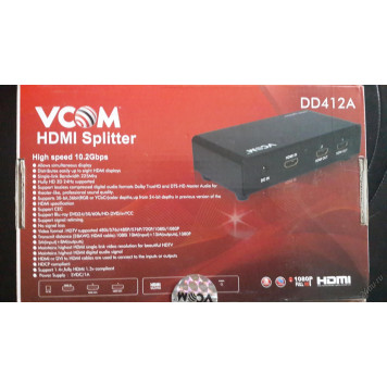 Сплиттер Vcom HDMI Video Splitter 1in-2out port High speed 10,2Gbps (DD412A)-4