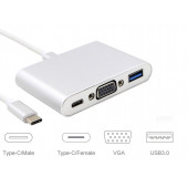 Конвертер Type-c to VGA, USB 3,0, USB-c