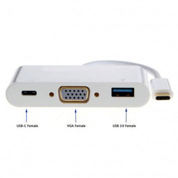 Конвертер Type-c to VGA, USB 3,0, USB-c-2