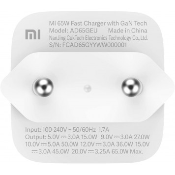 şarj cihazı Xiaomi GaN Charger Type-C 65W EU (AD65GEU) (BHR4499GL)-4
