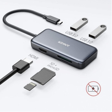 Хаб Anker 5-in-1 USB-C Adapter Black (A8334HA1)-1