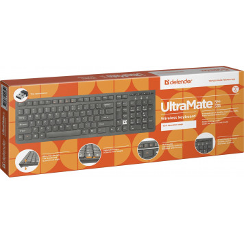 Клавиатура Defender UltraMate SM-535 Wireless keyboard, RU, multimedia, black (45535)-1