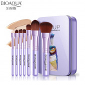 Набор кистей для макияжа BIOAOUA из мягкого синтетического ворса, 7 шт Фиолетовый