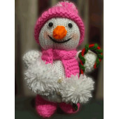Подарок ручной работы "Снеговик" Розовый (20см)