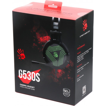 Наушники A4TECH G530S BLOODY GAMING HEADSET WITH SINGLE GREEN LIGHTING USB (black)-3