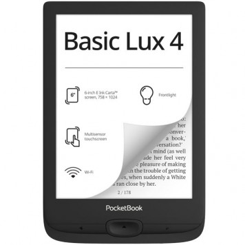 Электронная книга e-reader PocketBook 618 Basic Lux 4 Black (PB618-P-WW)