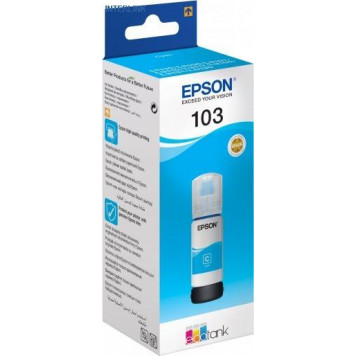 Краска для принтеров с (СНПЧ) 103 Cyan EcoTank ink bottle-2